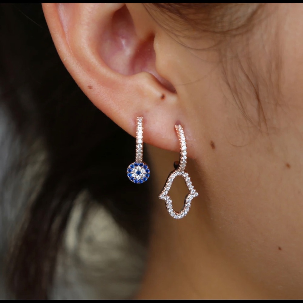 🧿evil eye/hamsa lucky stud earrings